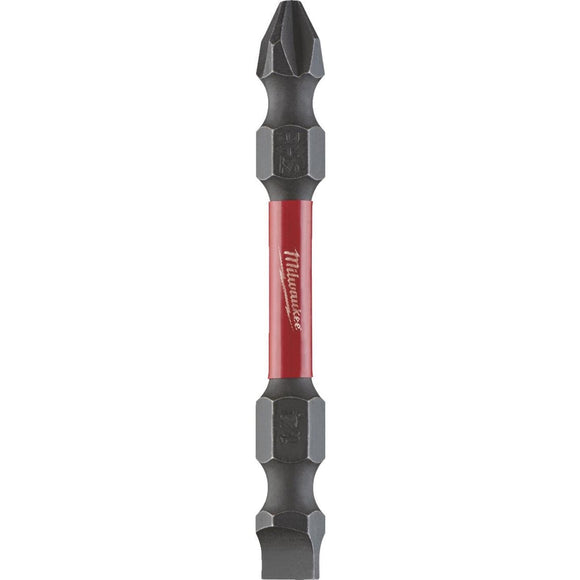 Milwaukee Shockwave #2 Phillips and 1/4 In. Slotted Power Double-End Screwdriver Bit