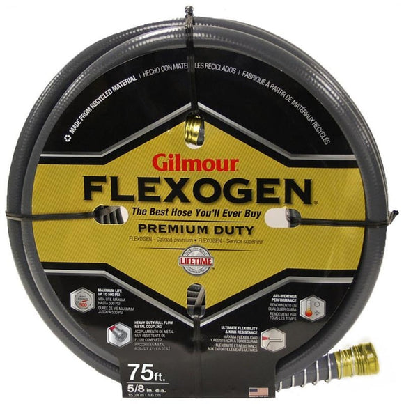 FLEXOGEN 8-PLY GARDEN HOSE (75 FT X 5/8 INCH, GRAY)