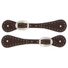 Weaver Youth Oiled Harness Leather Spur Straps with Spots (Brown)