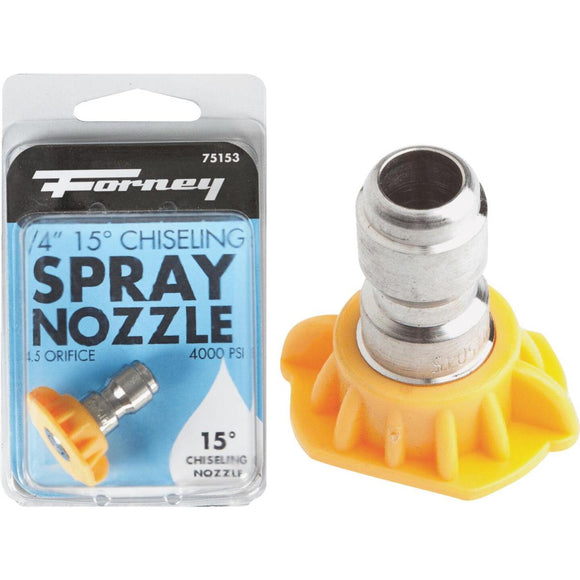 Forney Quick Connect 4.5mm 15 Deg. Yellow Pressure Washer Spray Tip