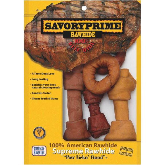 Savory Prime Knotted 8 In. to 9 In. Rawhide Bone