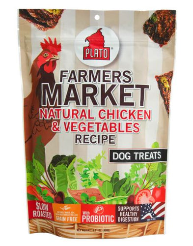 Plato Farmers Market Grain-Free Natural Chicken & Vegetables Dog Treats