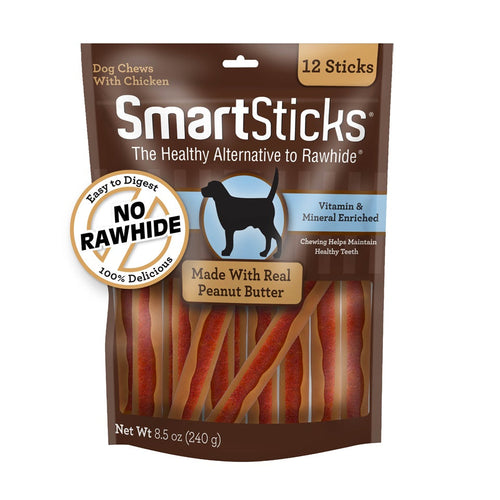 SmartBones SmartSticks Peanut Butter Chews Dog Treats (12 Count)
