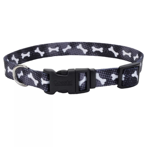 Coastal Pet Products Styles Adjustable Dog Collar (Black Skulls)