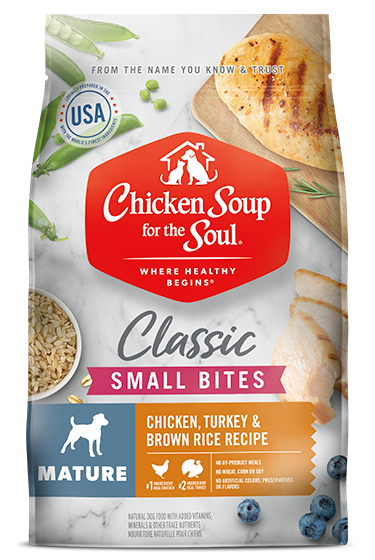 Chicken Soup For The Soul Classic Small Bites Mature Dog Dry Food Chicken, Turkey & Brown Rice Recipe (5 LB)