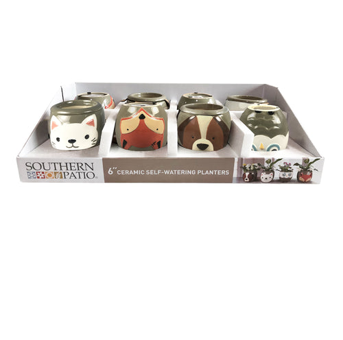 Southern Patio Ceramic Self-Watering Tray Pack