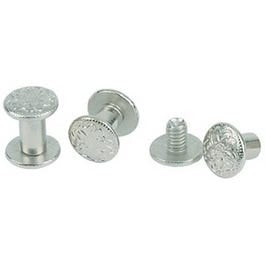 Chicago Screw Pack For Horse Harness, Floral Nickel Brass, 1/4 & 3/8-In., 6-Pk.