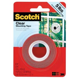 Mounting Tape, Clear, 1 x 60-In.