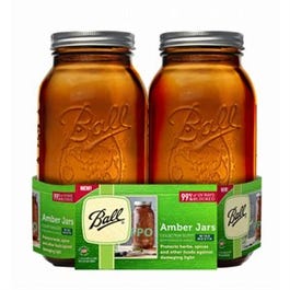 Collection Elite Mason Jars, Wide Mouth, Amber, 64-oz., 2-Ct
