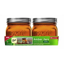Collection Elite Mason Jars, Wide Mouth, Amber, 16-oz., 4-Ct.