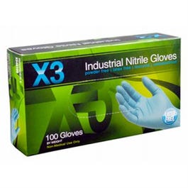 Industrial Nitrile Gloves, Powder-Free, Blue, Large, 100-Ct.
