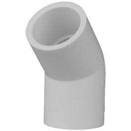 Pipe Fitting, PVC Ell, 45-Degree, White, 4-In.