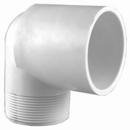 Pipe Fitting, PVC Street Elbow, 90-Degree, White, 1-In.