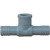 Pipe Fitting Insert Tee, Female, Poly, 1 x 1 x 3/4-In.