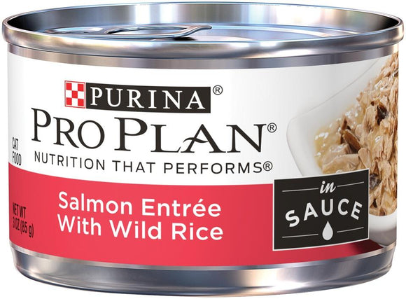 Purina Pro Plan Savor Adult Salmon Entree with Wild Rice Braised in Sauce Canned Cat Food
