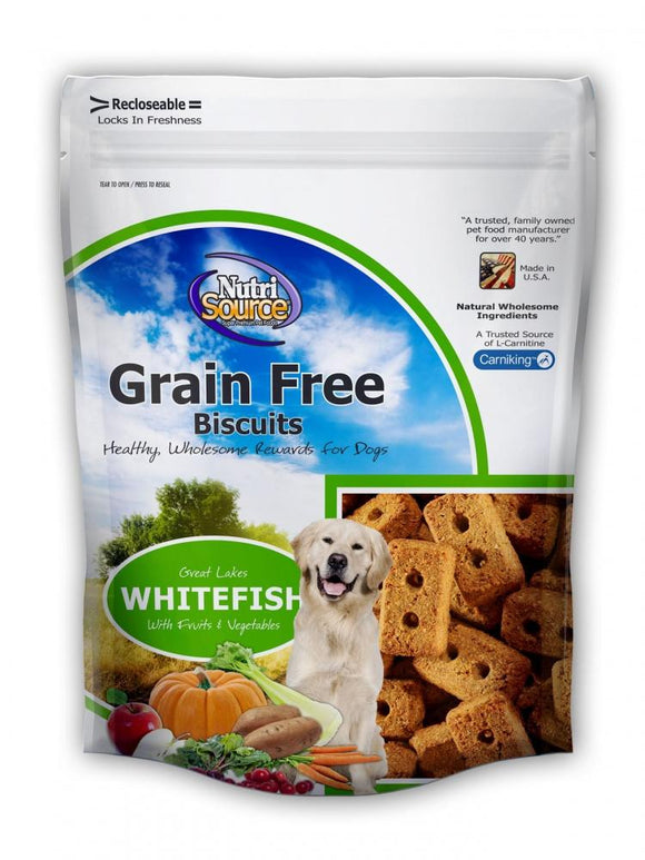 NutriSource Grain Free Whitefish Biscuits Dog Treats