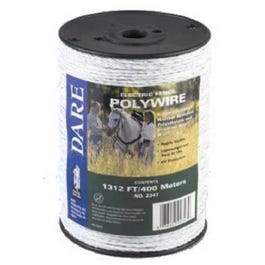 Electric Fence Wire, White Poly & 3-Wire Stainless Steel, 820-Ft. Spool