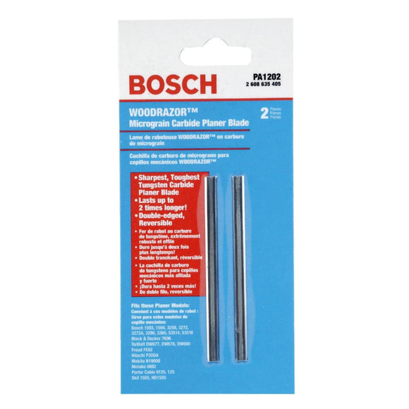 Bosch Woodrazor 3-1/4 In. Tungsten Carbide Planer Blade (2-Pack)