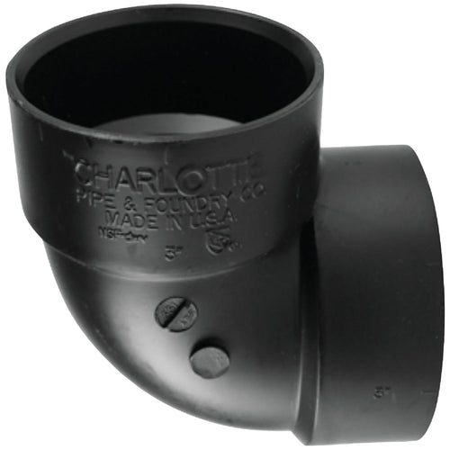 Charlotte Pipe 2 In. 90 Degree Hub x Hub Vent ABS Elbow