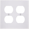 Leviton 2-Gang Smooth Plastic Outlet Wall Plate, White