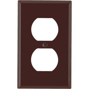 Leviton 1-Gang Smooth Plastic Outlet Wall Plate, Brown
