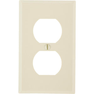 Leviton 1-Gang Smooth Plastic Outlet Wall Plate, Ivory