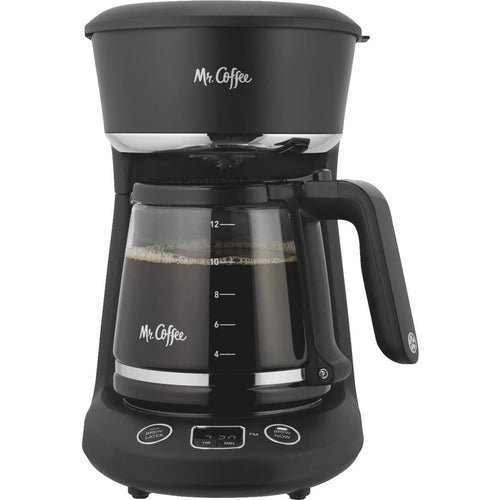 Mr Coffee 12 Cup Coffee Maker in Black and Chrome