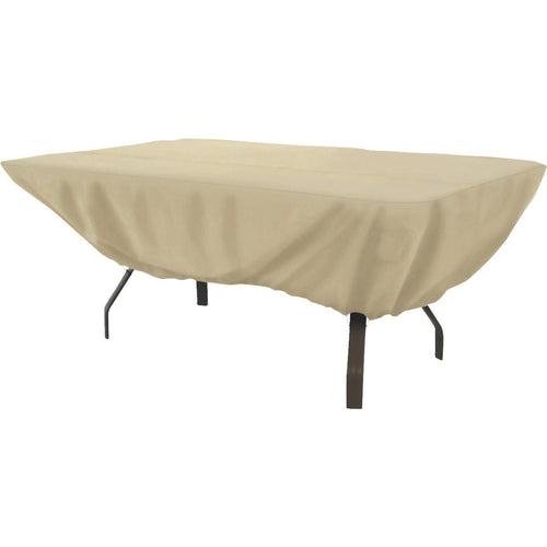 Classic Accessories 44 In. W. x 23 In. H. x 72 In. L. Tan Polyester/PVC Table Cover